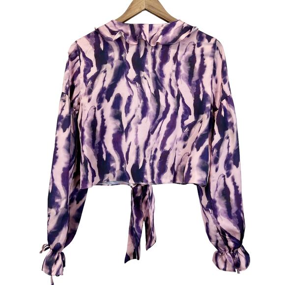 Topshop Love At First Scroll Blouse Womens 4‎ Tie Dye Fairycore Bohemian Whimsy - Picture 3 of 14